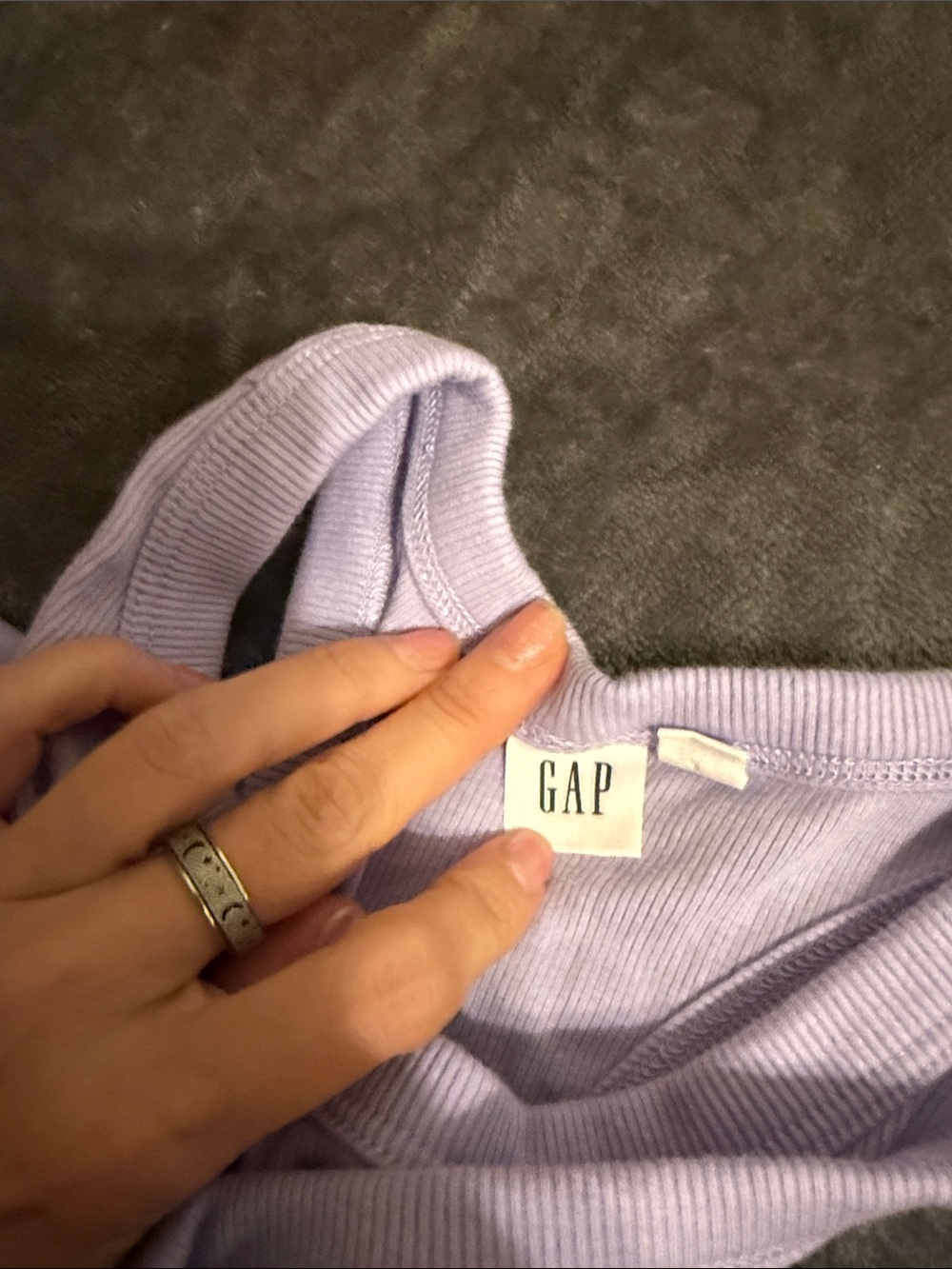 GAP Lilac Ribbed Tank Top - Picture 2 of 2